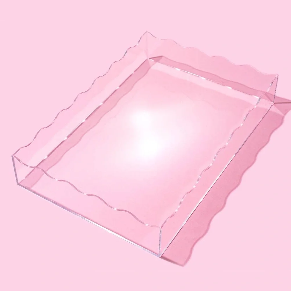 Taylor Elliott Designs Medium Rectangle Clear Wavy Acrylic Tray